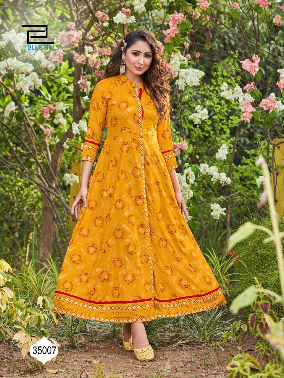 Blue Hills Walkway 35 New Ethnic Wear Printed Rayon Anarkali Kurti Collection